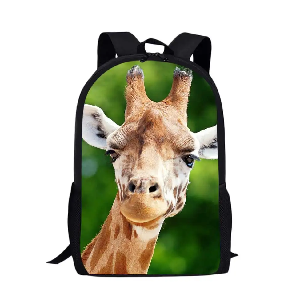 

Fashion Kids Backpack for Boys Girls Back Pack Cute Giraffe 3D Pattern Students School Bags Teenagers Large Capacity Backpack