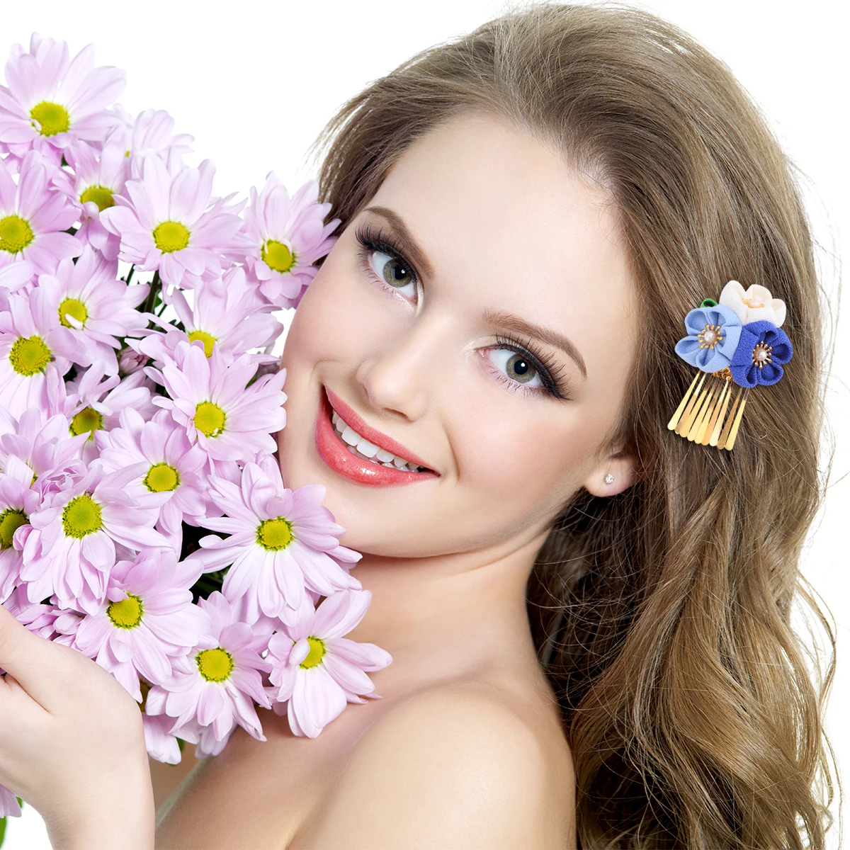 

Заколка для волос в японском стиле, мягкая тканевая заколка с кисточками и цветами для кимоно Hanfu, аксессуары для свадебной вечеринки