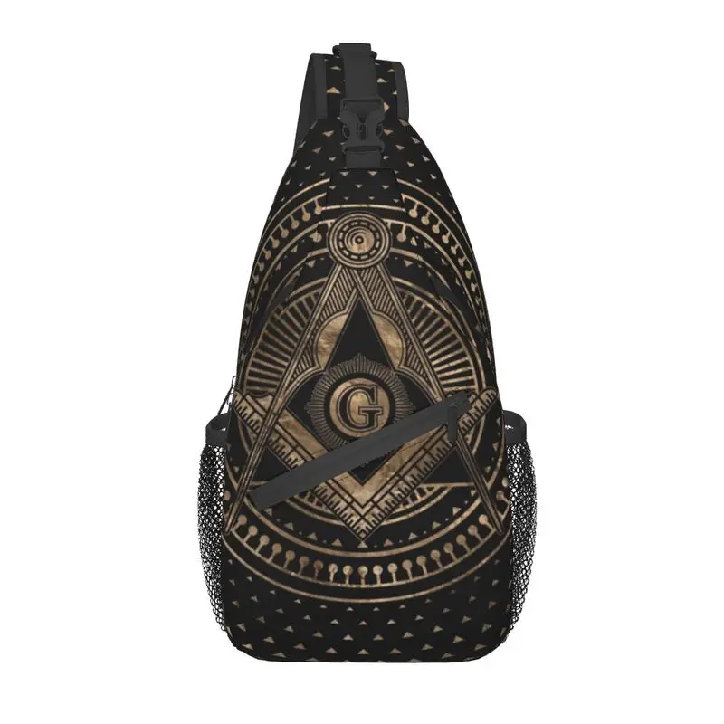 

Customized Masonic Freemasonry Sling Bags for Men Cool Freemason Mason Shoulder Crossbody Chest Backpack Traveling Daypack