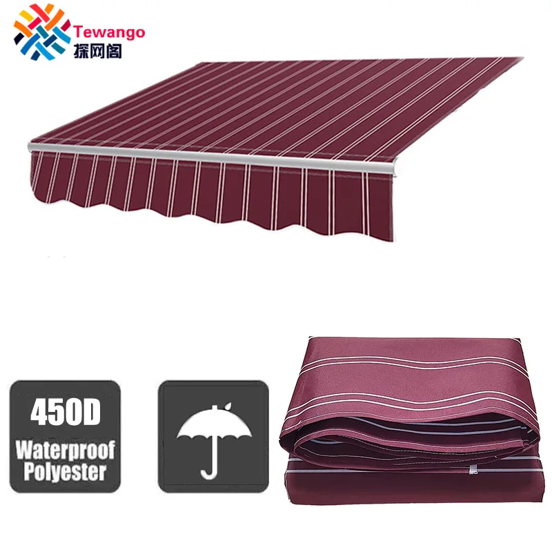 

Burgundy white Strips Awning Replacement Fabric Toldo Tewango Canopy Gazebo Outdoor Garden Sun Shade Shelter 300gsm Store Banner