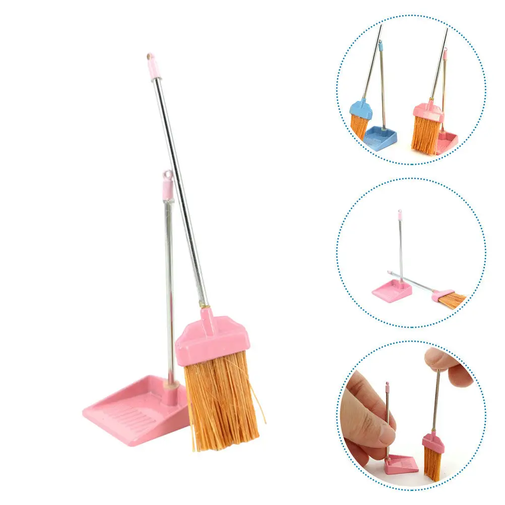 

Набор миниатюрных метелок и совков для декора, пластиковые имитационные инструменты для уборки, для Хэллоуина, для миниатюрных домиков, аксессуары для декора рабочего стола