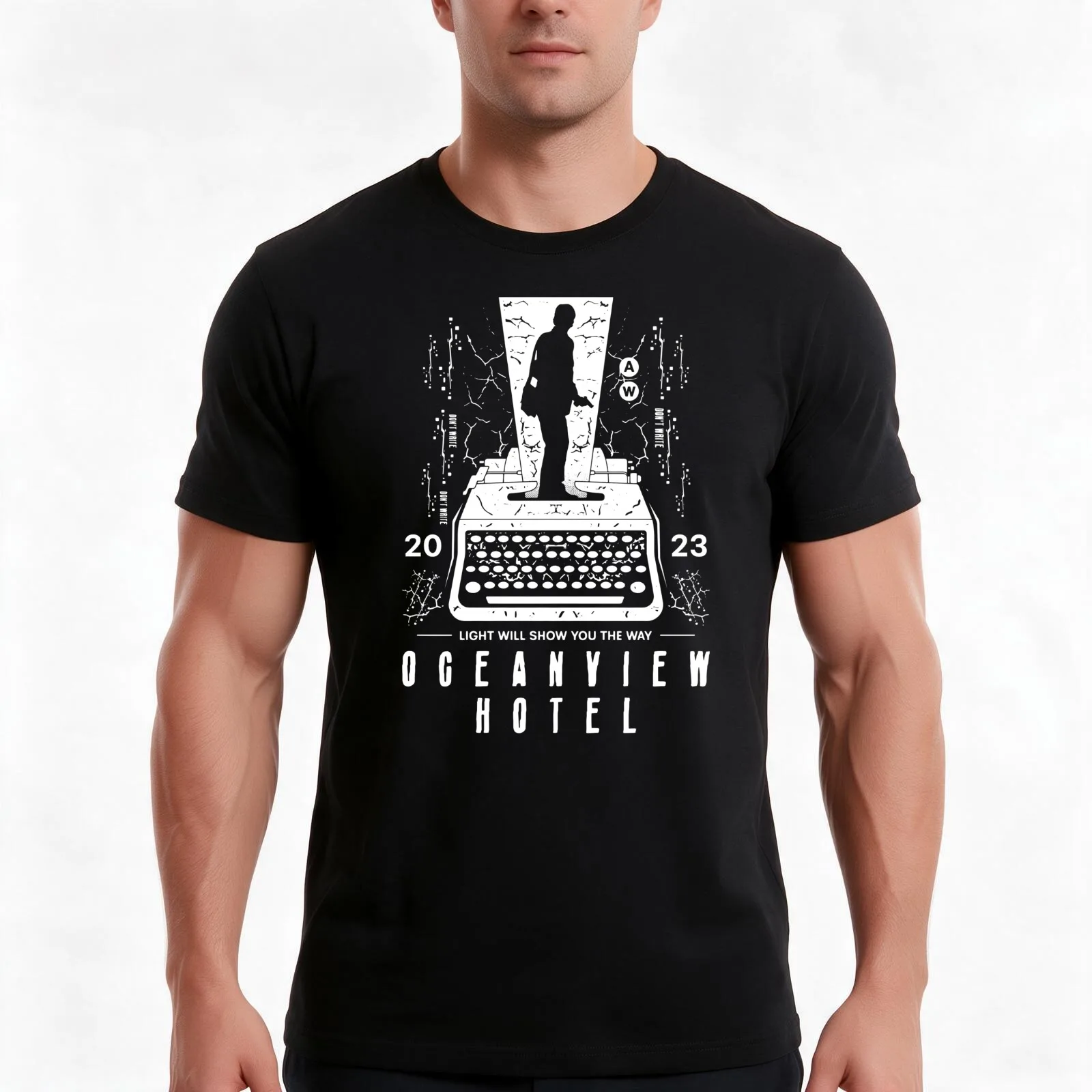 Dont Write White T-Shirt, Summer Casual Cotton Tee, Oversized Streetwear Tops, Vintage Graphic Print, Loose Fit Short Sleeve