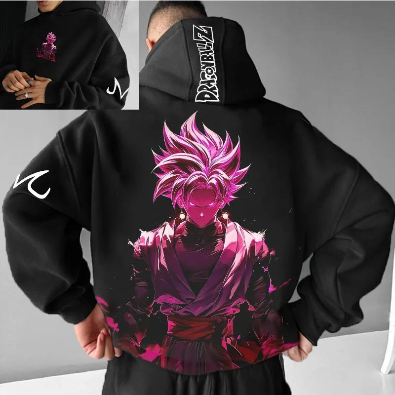 

Мужские толстовки с принтом японского аниме Dragon Ball Z Goku, осень-зима, хлопковая мужская одежда большого размера, толстовка в стиле Харадзюку Y2K, топы