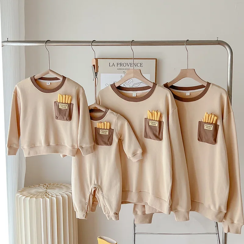 Dad Mom And Baby Same Clothes For The Whole Family Matching Sweatshirt Father Mom And Daughter Son Couple Look Autumn Winter Top