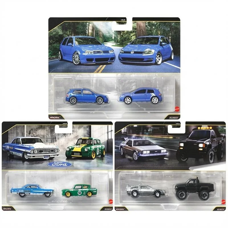 Hot Wheels Toys for Boys Car Culture 2 Pack McLaren GTR Maserati Porsche 935 Corvette Back To The Future Plymouth Car Model