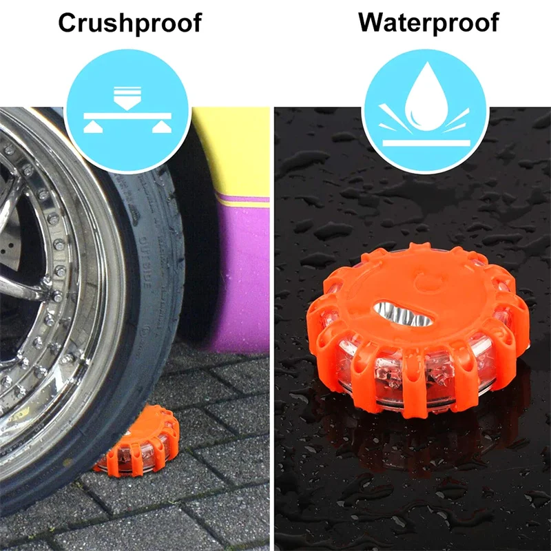 Magnetic LED Strobe Warning Light Car Emergency Road Rescue Safety Flashing Lights Roadside Auto Signal Beacon Lamp Accessory