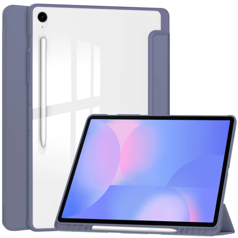 

Case For Samsung Galaxy Tab S10 FE Plus/Tab S10 FE+13.1inch Pencil Holder Cover SM-X620/X626/X626B Transparent Back Tablet Cover
