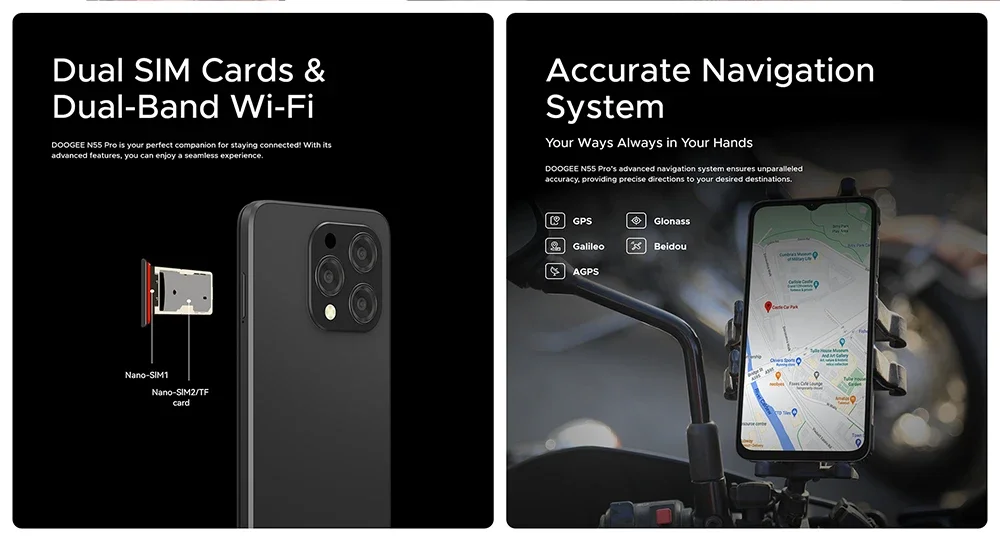 DOOGEE N55 Pro Smartphone, Android 14, 16GB (6+10 RAM) + 256GB ROM, 6.56" HD+ 90Hz Display, 13MP Camera,3.5mm Earphone Jack