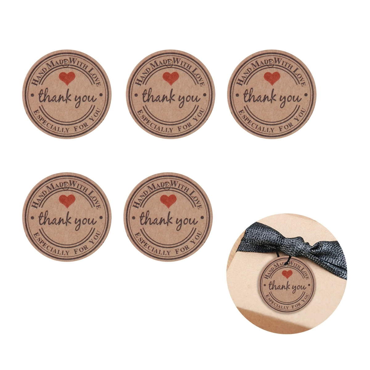 

100pcs Love Heart Thank You Hanging Tags Craft Party Favor Gift Tags Premium Paper Material Wedding Birthday Decor