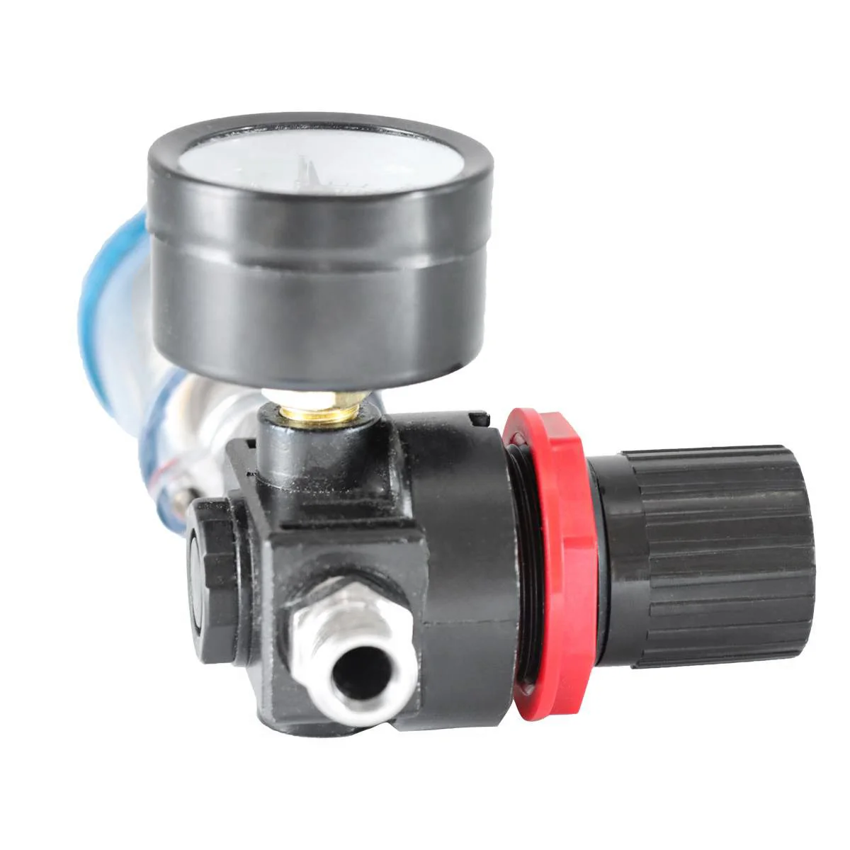 HVLP Sprayer Air Regulator Pressure Gauge & 1/4in Mini Inline Air Filter Separator Adjust Air Pressure Regulator Gauge