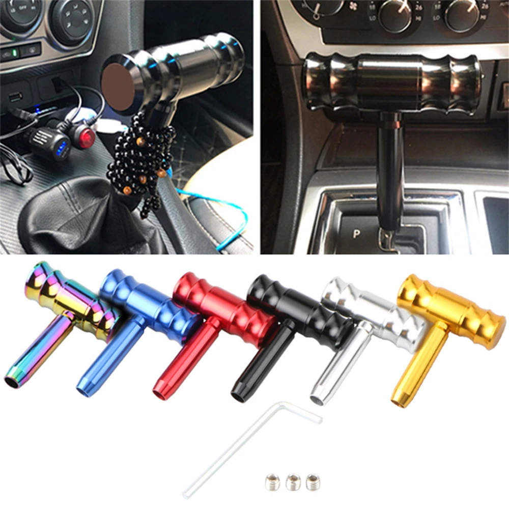 Gear Shift Knob Car Manual Aircraft Joystick T-Handle MT Shifter Lever Handle Aluminum Alloy Universal Accessories