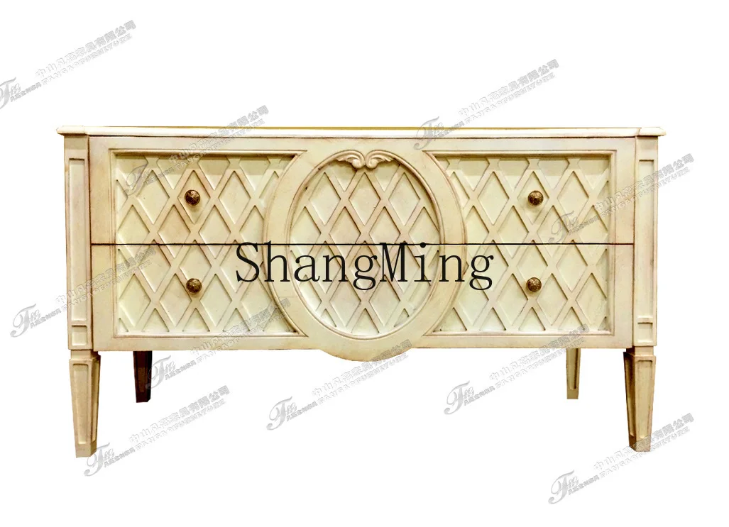 

CL painted living room decoration solid wood foyer side dining side cabinet table entrance wall storage