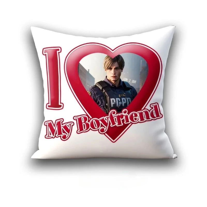 Decorative Pillowcase 40x40  Girlfriend Pillows Case 45x45 Couples Boyfriend Pillow Cover Muscle Leon Kennedy