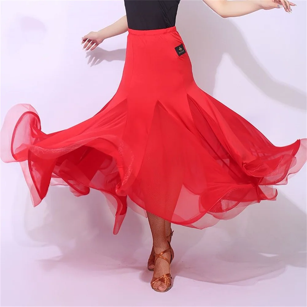 New color Leopard flamenco skirt woman fashion pleated ballroom waltz dancing long skirt lady leopard patchwork skirt