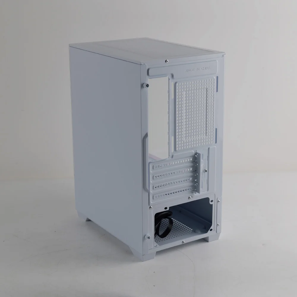 MANMU Casing Komputer Gaming & Menara Casing Pc Gaming Micro Atx Itx Casing Pc Kabinet Komputer-Putih/Hitam