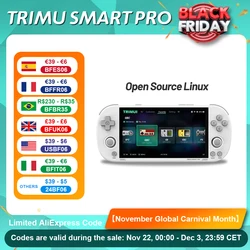 Trimui-consola de videojuegos Retro Smart Pro, videoconsola portátil con pantalla IPS de 4,96 pulgadas, Joystick del sistema Linux, iluminación RGB, Smartpro, 2024