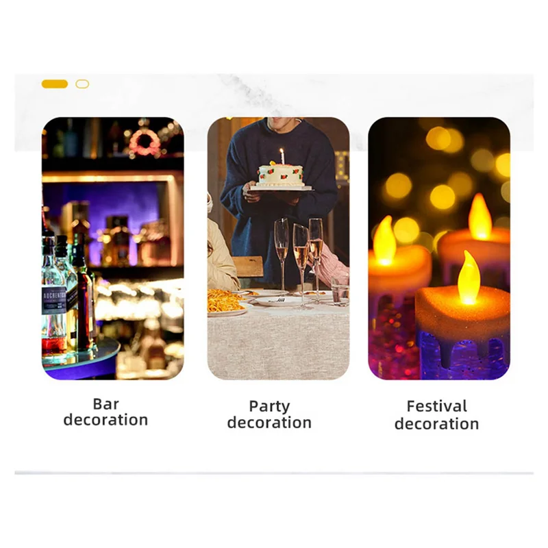 75STO-2X LED-Weihnachtskerzen, farbwechselnde LED-Wasserkerze mit glitzernden flammenlosen LED-Kerzenlichtern, Schreibtisch, Tisch, Rot