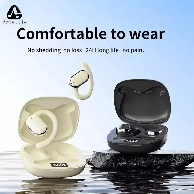 Ariettie TWS Wireless Earphones with Bluetooth Headset 28 Hours Play Back Sport Earbuds LED Display Earhooks and Built-in Mic