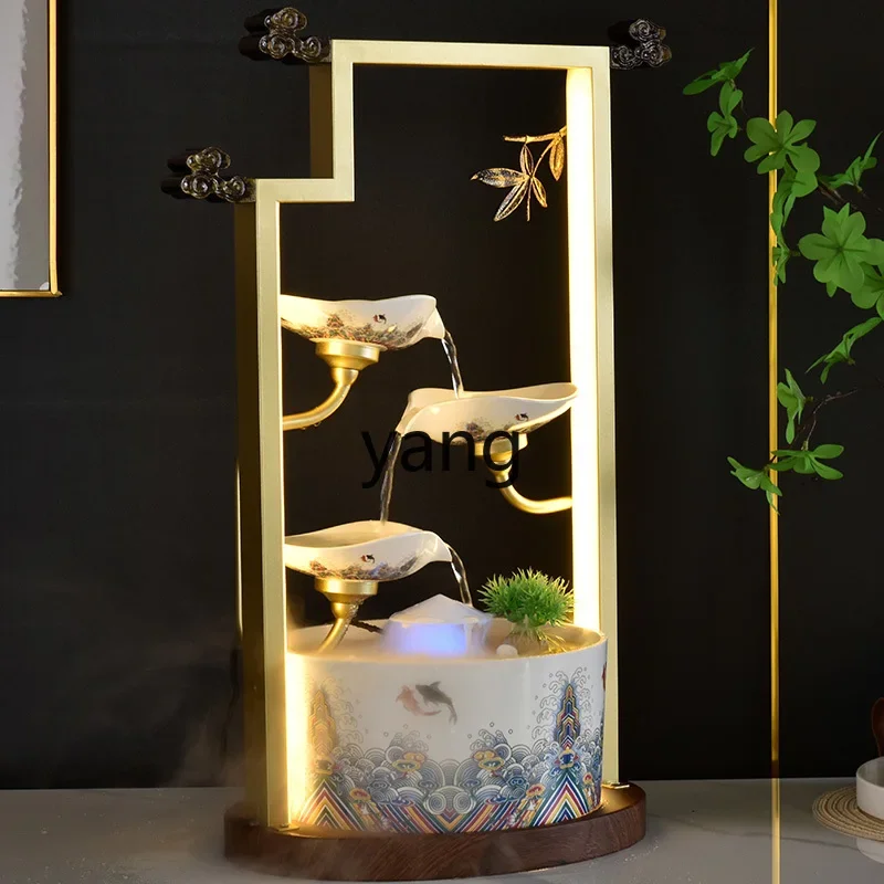 LTT new Chinese fountain desktop circulating water living room entrance cabinet decoration