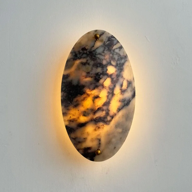 

Modern Minimalist Natural Marble Wall Sconce Designer Luxury Wall Lamp for Living Room Sofa Background Bedroom Bedside Decor