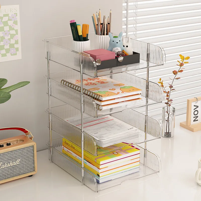 Book storage rack desk rack desktop storage box thickened multi-layer acrylic dormitory storage artifact