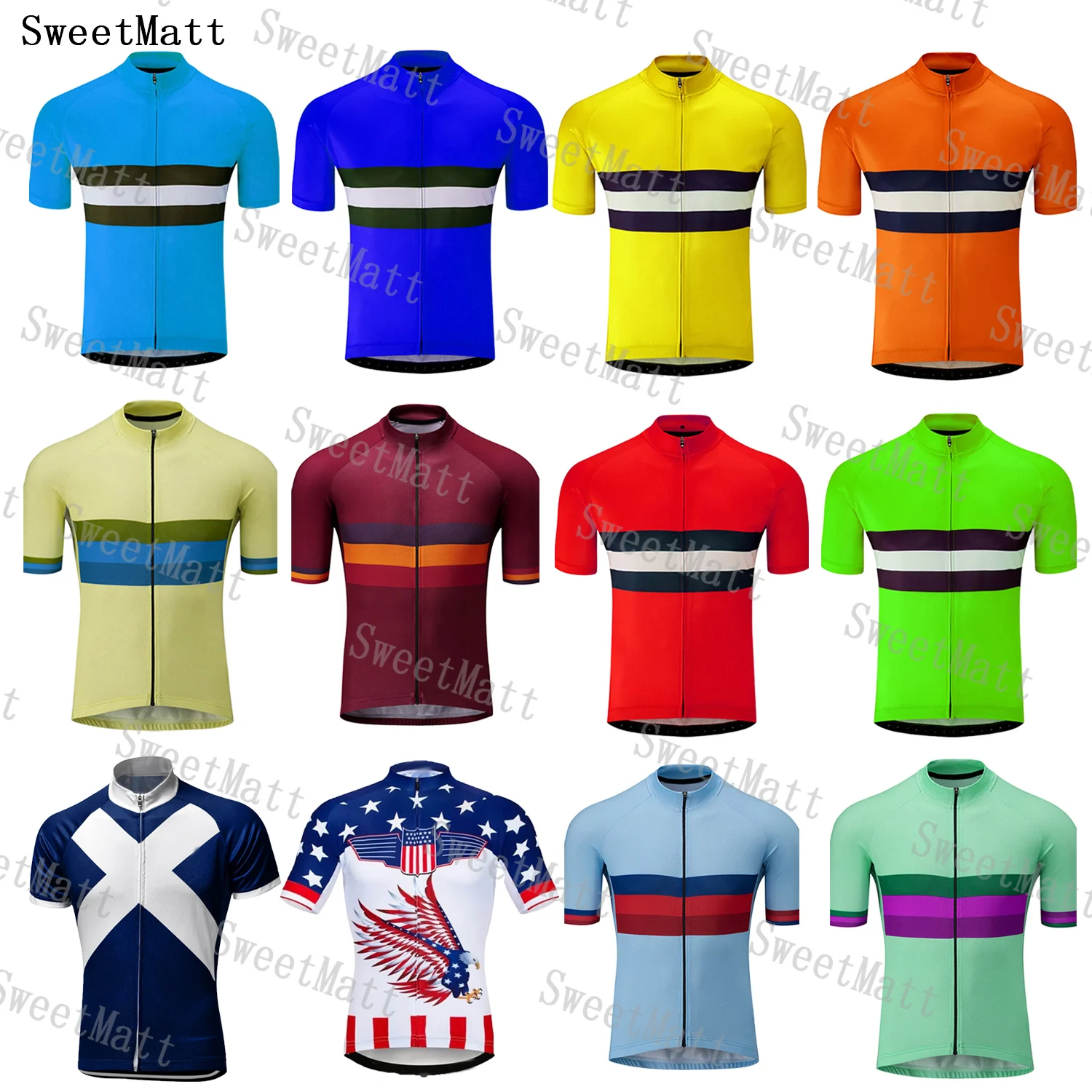 Solid Colours Polyester Quick Dry Cycling Jersey Suitable For Outdoor Sports Road Bikes Team Competition Mountain Bicycle