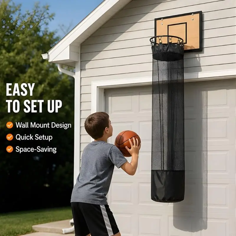 Over Door Basketball Laundry Hamper with Look Panel and Fabric Laundry Bag, Space Saving Door Storage for Kids Teens 87HA
