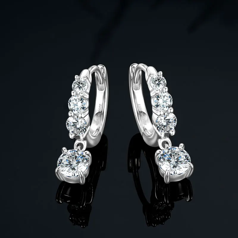 IOGOU 5mm&3.5mm&3mm&2.5mm D Moissanite Dorp Dangle Earrings Hoops 925 Silver for Women Fine Jewelry 2026 New Valentine's Gifts
