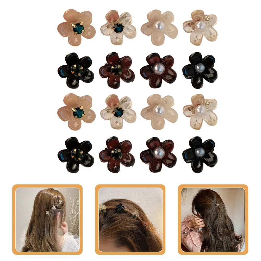 

16Pcs Small Flower Hair Clips Sturdy Claw Clips for Women Hair Accessories for Daily Wear Special Occasions