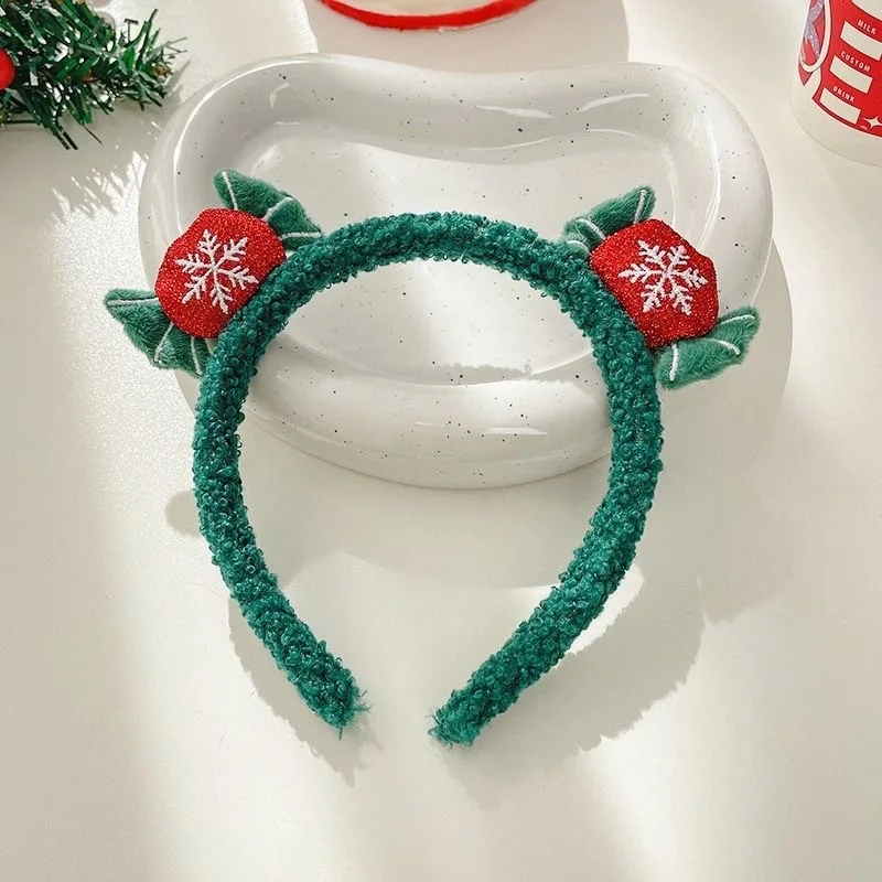 إكسسوارات أغطية الرأس لعيد الميلاد - النسخة الكورية من رباط شعر الضأن الشهير عبر الإنترنت، قبعة سانتا، عصابة رأس على شكل قرن الوعل الغزلان على شكل رجل ثلج #2
