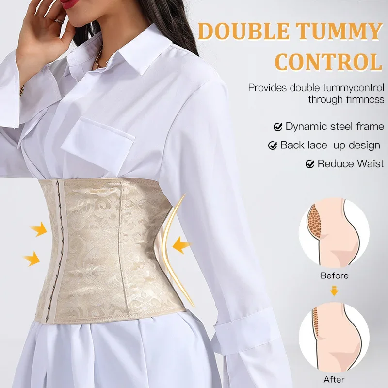 Shapewear Corsetto gotico da donna Allenatore in vita Controllo della pancia 3 ganci e supporto per il busto Body dimagrante per stratificazione o capispalla