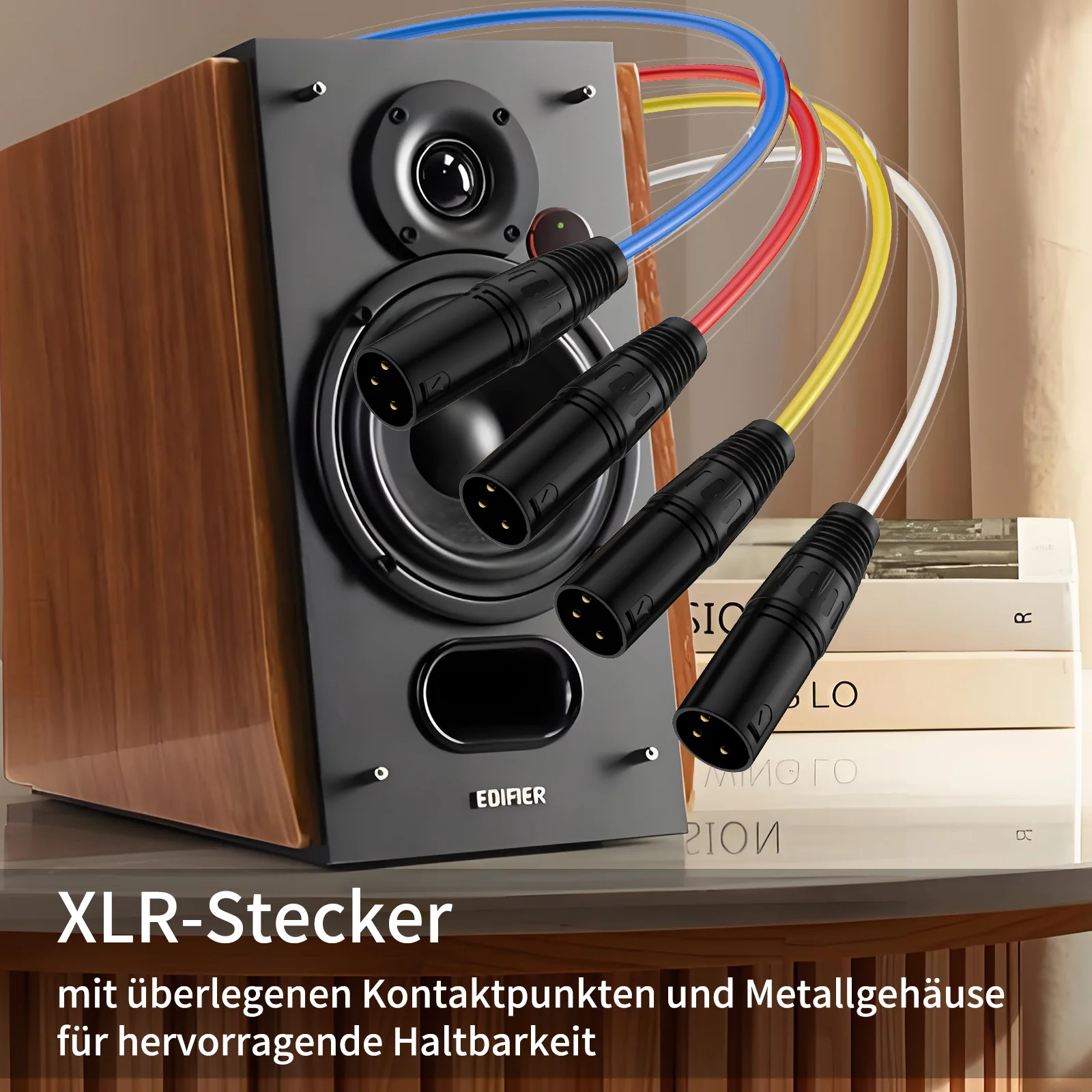 Profesjonalny 3-pinowy kabel XLR multimedialny, męski na żeński, zbalansowany przedłużacz audio na 2, 4, 6, 8, 12, 16 kanałów. — zdjęcie produktu 3