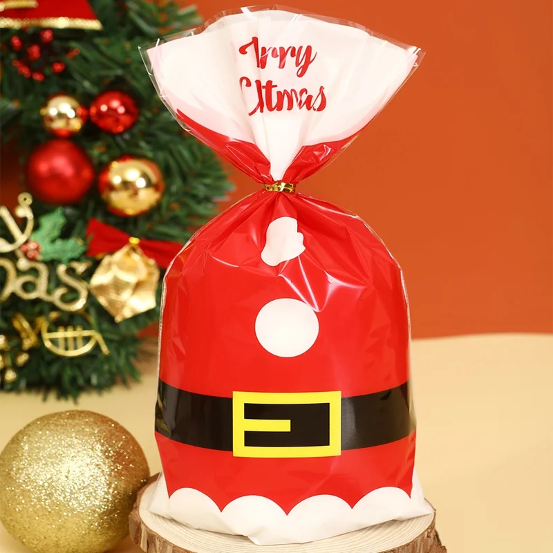 Christmas Red Santa Candy Bag Treat Bag Funny Christmas Decorations for Home 2024 Xmas Natal Navidad Gifts New Year Packing Bag