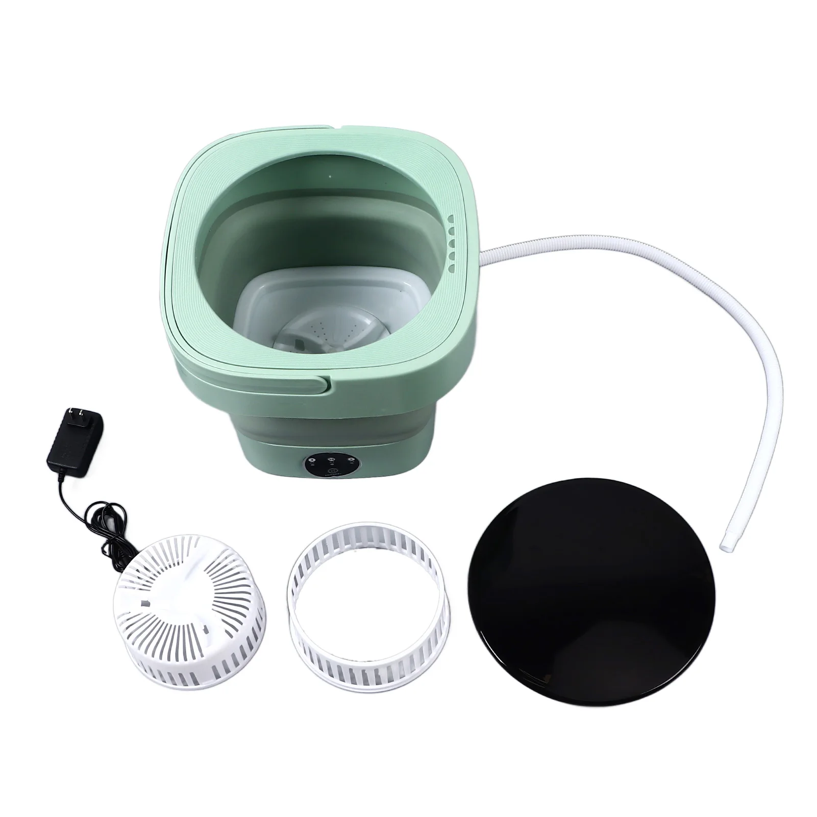 

Портативная стиральная машина, мини-складная стиральная машина, дренажная система емкостью 8 л для одежды, нижнего белья, мелких предметов, зеленый цвет