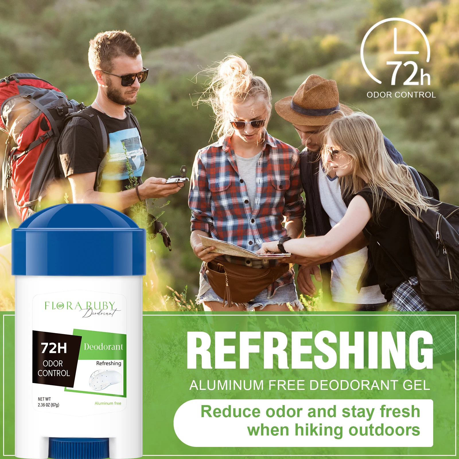 

Refreshing Deodorant Stick 72H Anti Underarm Odor Armpit Anti Sweat Body Balm Portable Removal Bad Smell for Outdoor，Travel