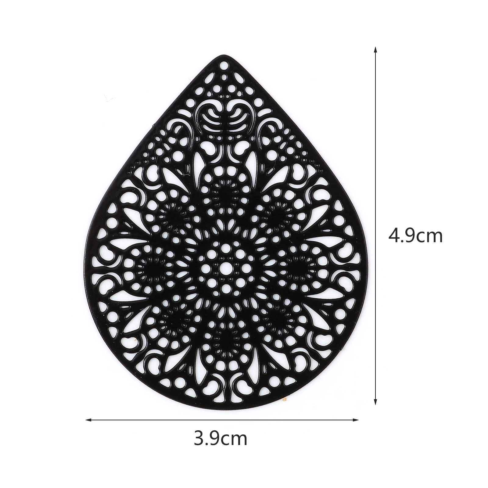 10 PCs Fashion Iron Based Alloy Filigree Stamping Pendants For Jewelry Making Drop Multicolor Flower Charms 4.9cm x 3.9cm