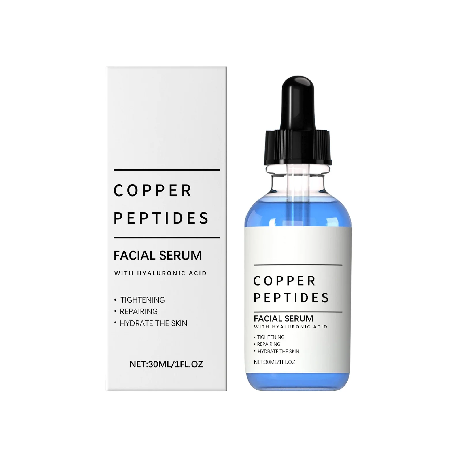 Kupfer-Titan-Essenz Hyaluronsäure-Serum für empfindliche, trockene Haut, feuchtigkeitsspendend, aufhellend, beruhigend, Gesichtspflege-Essenz