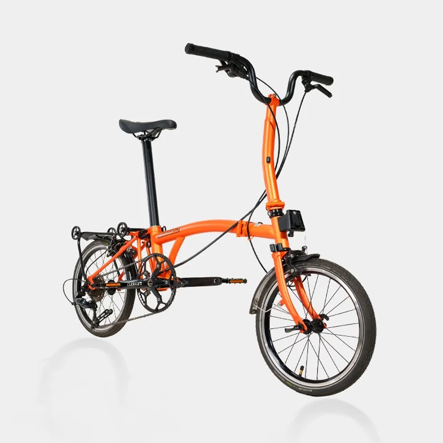 حيوية برتقالية M/S 9-Speed 16 بوصة خفيفة الوزن قابلة للطي دراجة ألياف الكربون المقود Schwalbe الإطارات دراجة خارجية للبالغين
