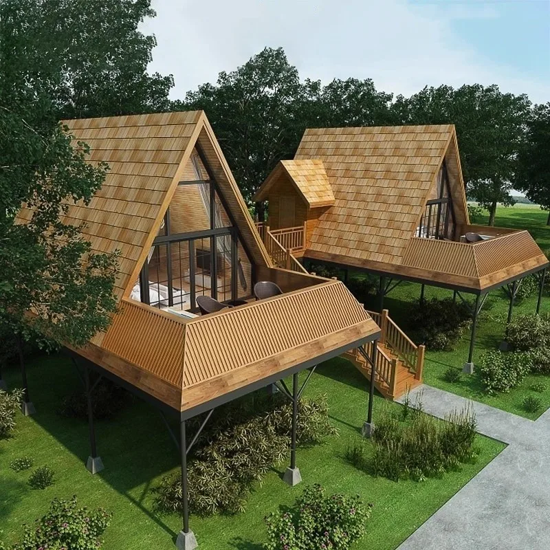 Triangle wooden house Internet celebrity outdoor wild luxury holiday chalet B & B