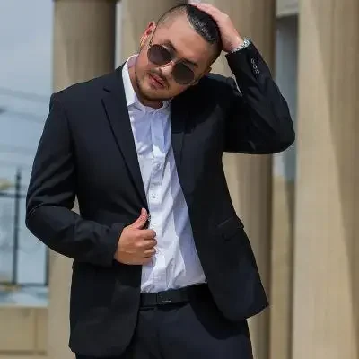 Ensemble de costume de couleur noire pour hommes, blazer de haute qualité, très grande robe de maria