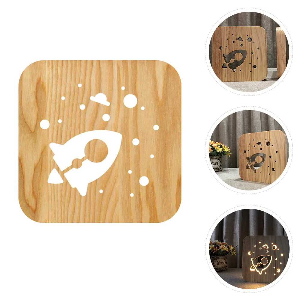 1 قطعة ضوء خشبي ثلاثي الأبعاد لغرفة النوم Usb بالطاقة مصباح للزينة المنزل ثلاثية الأبعاد ضوء المصباح الخشبي ديكور هدية #3