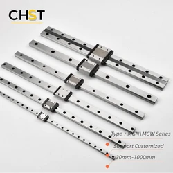 Guide Rail LM stainless steel 2pcs MGN7C MGN9C MGN12C + 1pcs Rail 50~1000mm Miniature linear guide precision 3D print