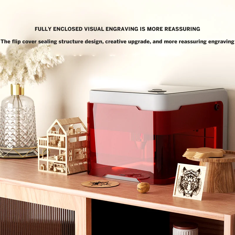 YHS Draagbare Intelligente Hout Laser Graveur Machine 3W Hoge Precisie Mini Bamboe Plastic Laser Graveermachine