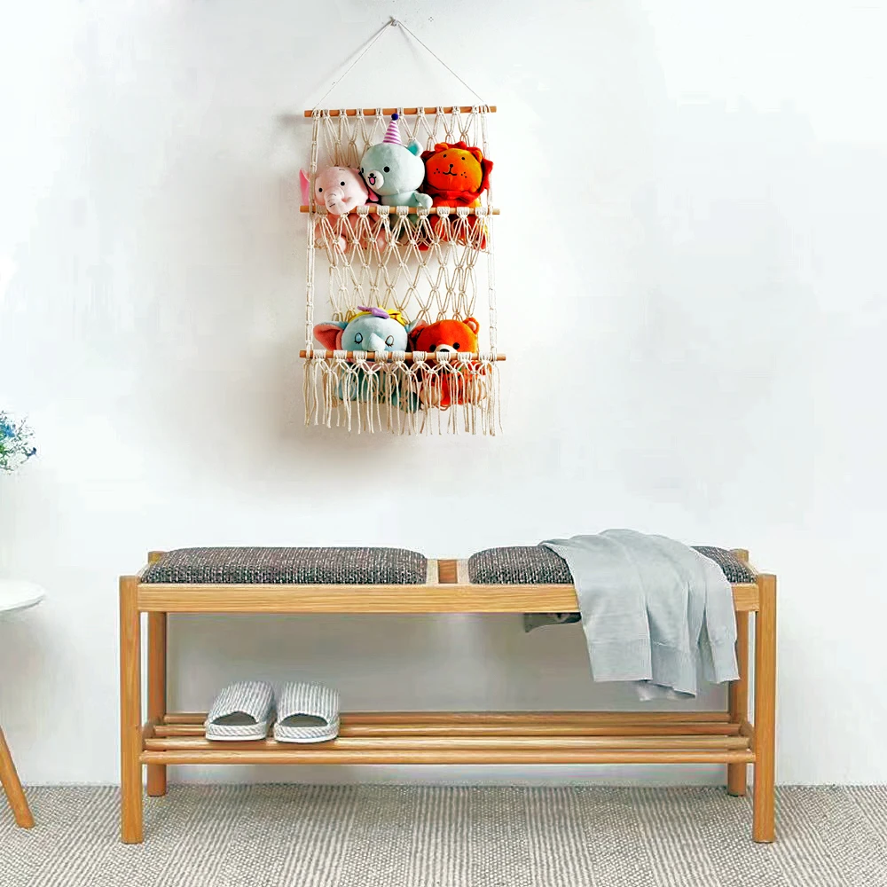 Macrame handmade storage wall hanging for toys boho macrame handmade storage wall holder for garage book