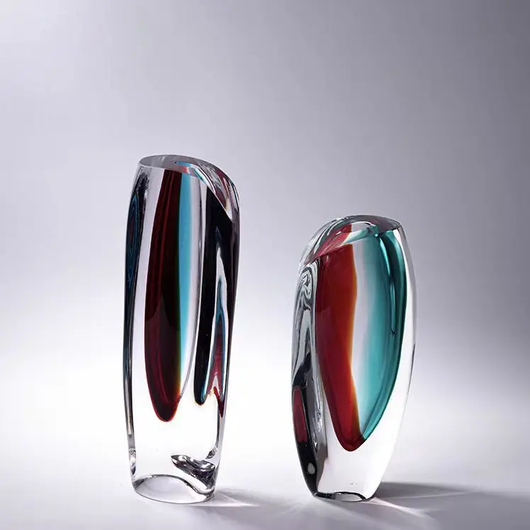 

Modern light luxury glass vase creative art flower ware ornament insert dried flower hydroponic dining table wholesale ins wind
