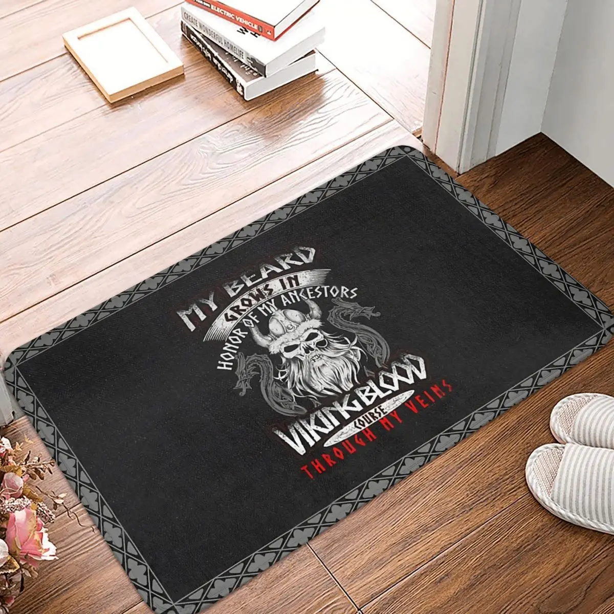 Non-slip Doormat Kitchen Mat Viking My Beard Grows In Honor Hallway Carpet Welcome Rug Bedroom Decor