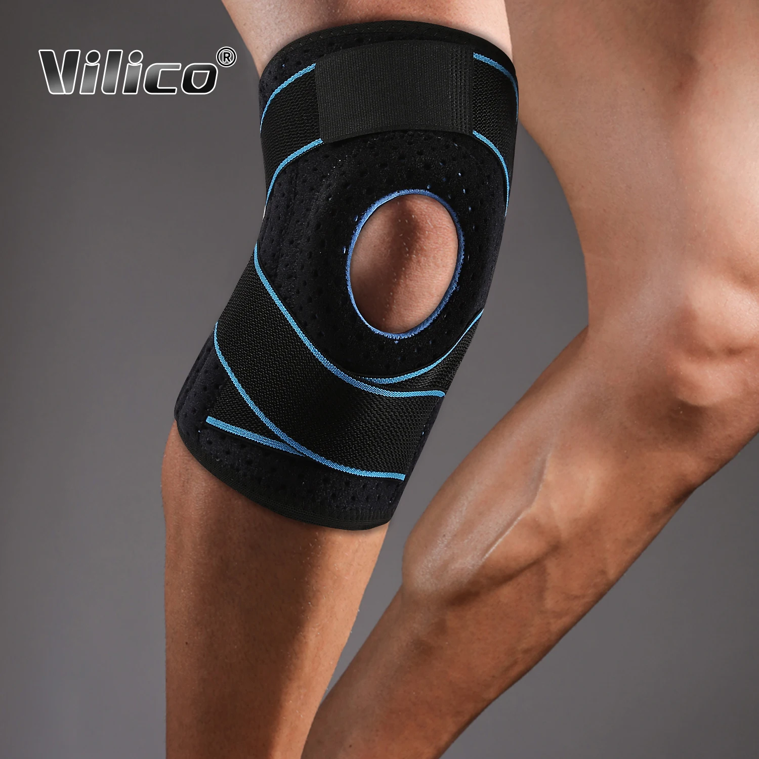 Vilico Knee Support Patella Belt Elastic Bandage Tape Knee Pads Protector Band Sport Strap For Knee Brace Football Sports