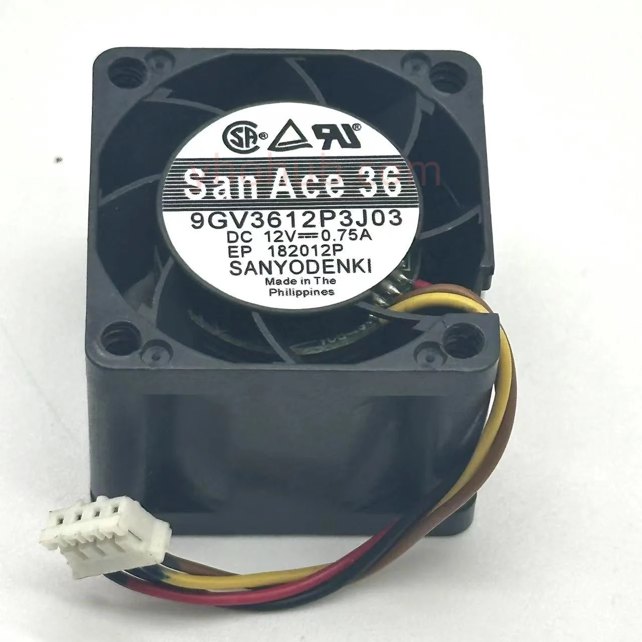 

Sanyo 9GV3612P3J03 DC 12V 0.75A 36x36x28mm 4-Wire Server Cooling Fan