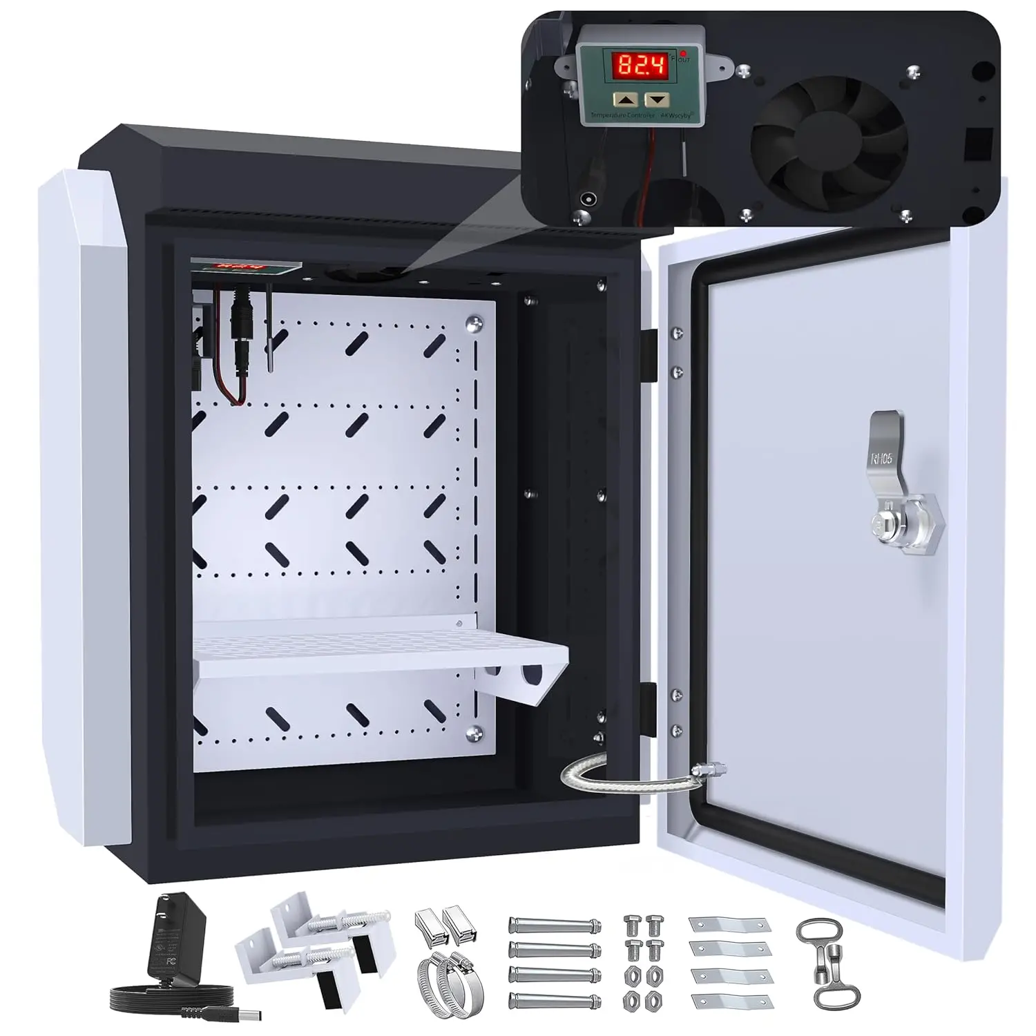 

Наружный электрический бокс с термостатом и вентилятором, IP65 водонепроницаемый, из оцинкованной стали, точность 0.1 ° Контроль температуры F
