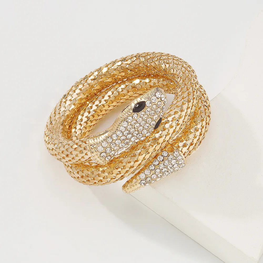 Creative Punk Gold Color Snake Bangle Retro Club Snake Spiral Bracelet Upper Arm Cuff Armlet Armband Bangle Jewelry Gifts